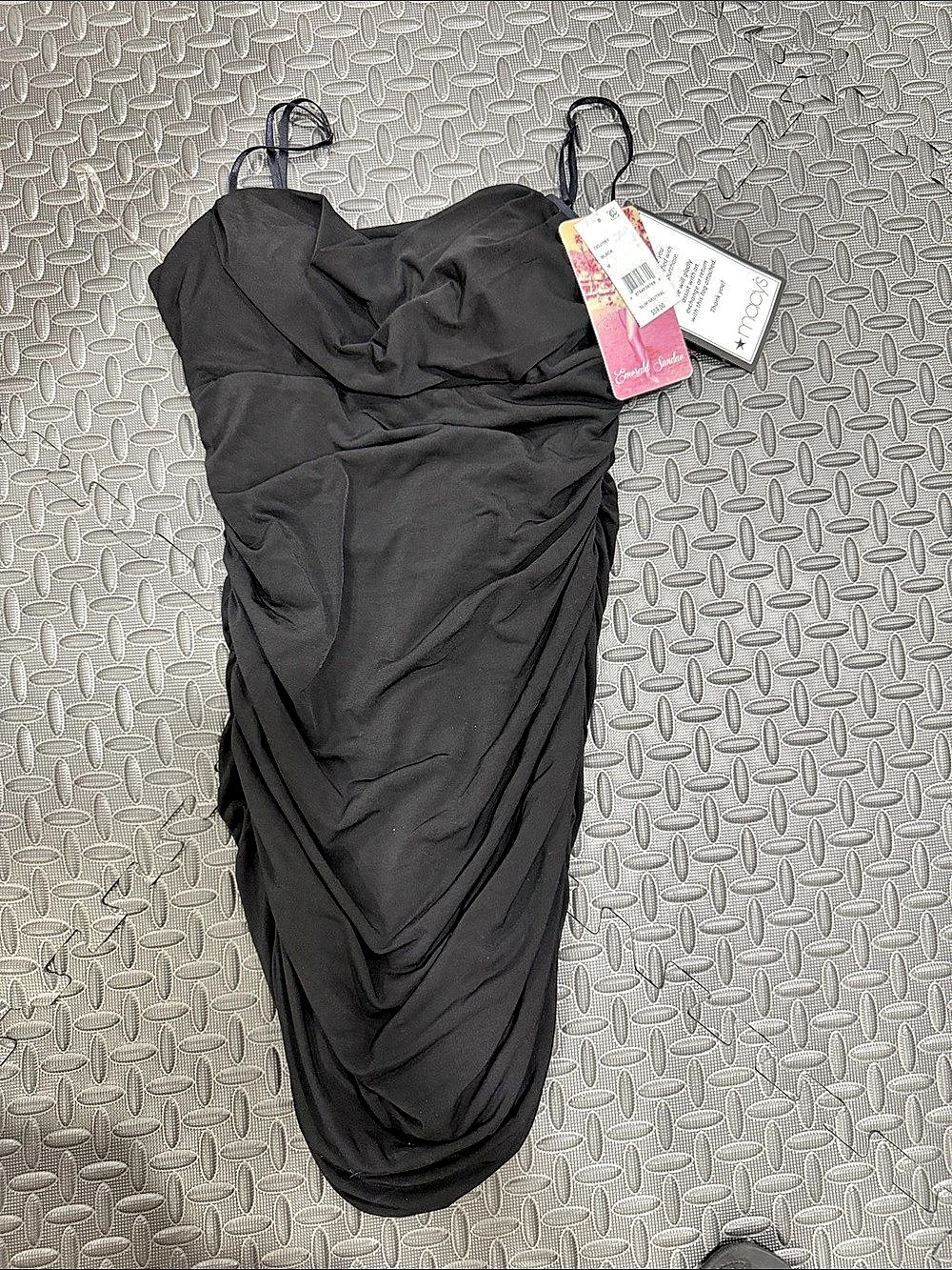 Emerald Sundae Ruched Bodycon Mini Dress Black Medium